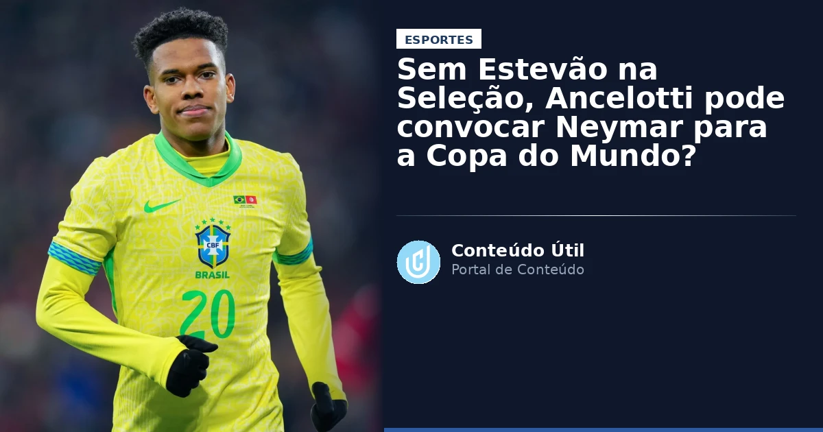 Sem Estevão na Seleção, Ancelotti pode convocar Neymar para a Copa do Mundo? | Conteúdo Útil