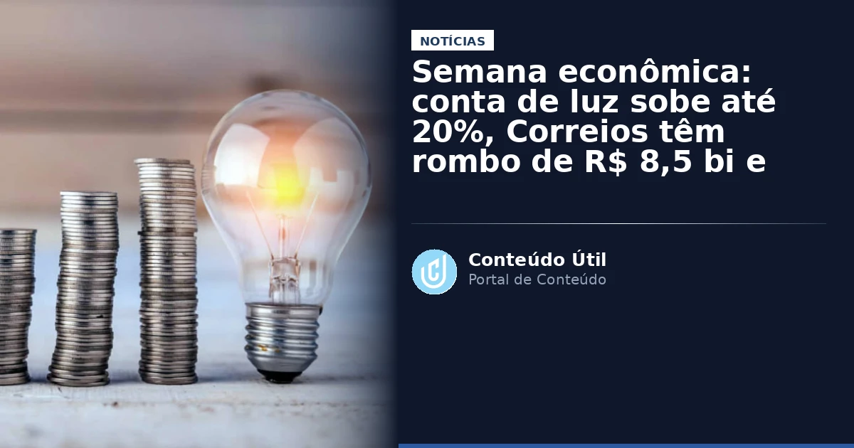 Semana econômica: conta de luz sobe até 20%, Correios têm rombo de R$ 8,5 bi e Paraguai cresce 4,2% | Conteúdo Útil