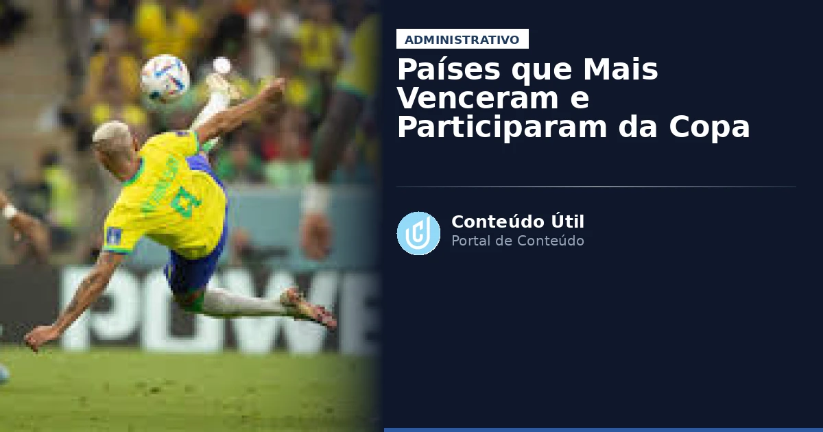 Países que Mais Venceram e Participaram da Copa | Conteúdo Útil