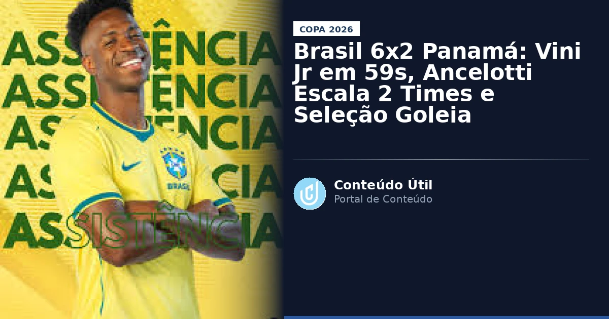 Brasil 6x2 Panamá: Vini Jr em 59s, Ancelotti Escala 2 Times e Seleção Goleia | Conteúdo Útil