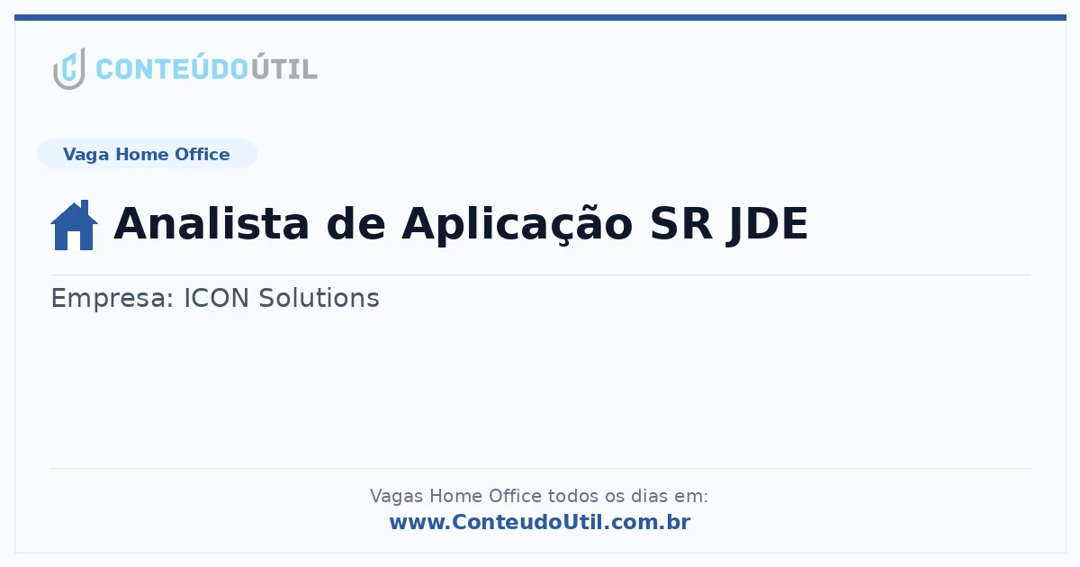 Vaga Home Office: Analista de Aplicação SR JDE | Quero Home