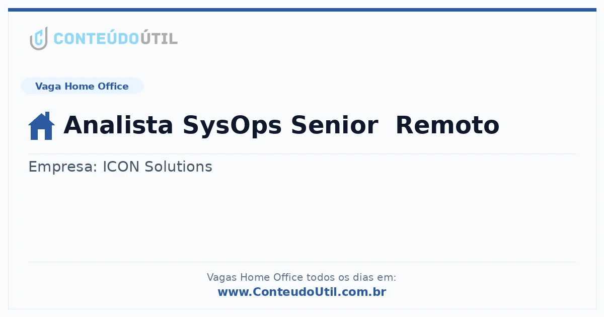 Vaga Home Office: Analista SysOps Senior  Remoto | Quero Home