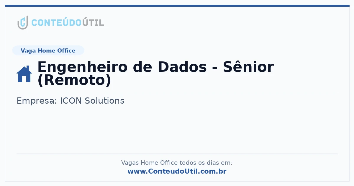 Vaga Home Office: Engenheiro de Dados - Sênior (Remoto) | Quero Home