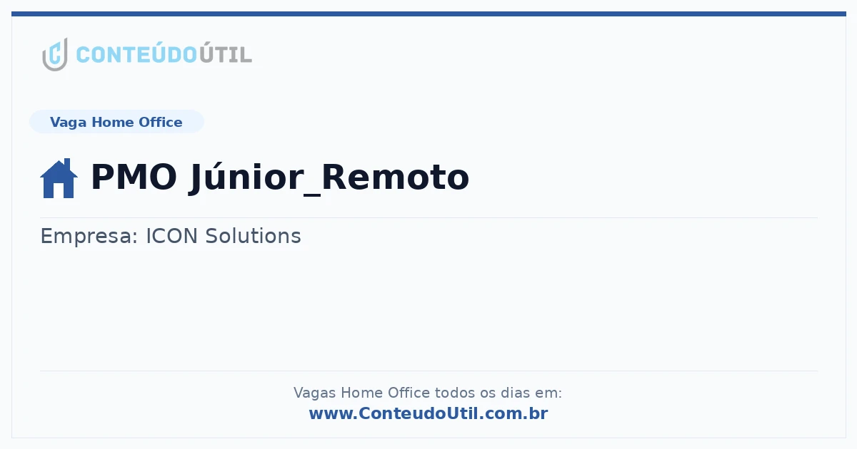 Vaga Home Office: PMO Júnior_Remoto | Quero Home