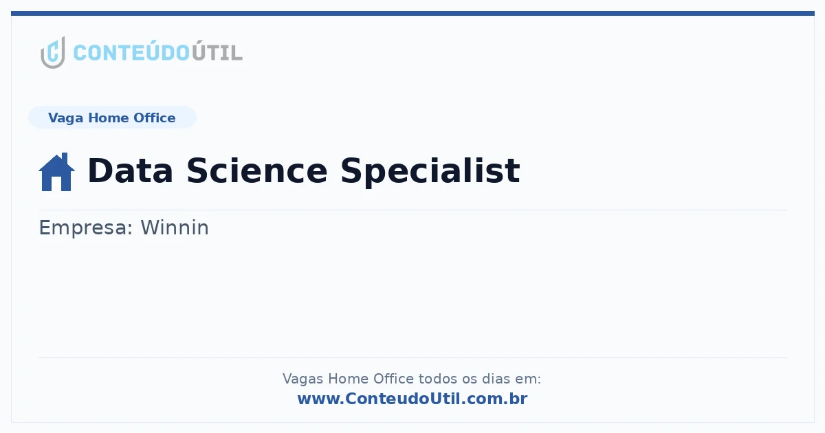 Vaga Home Office: Data Science Specialist | Quero Home