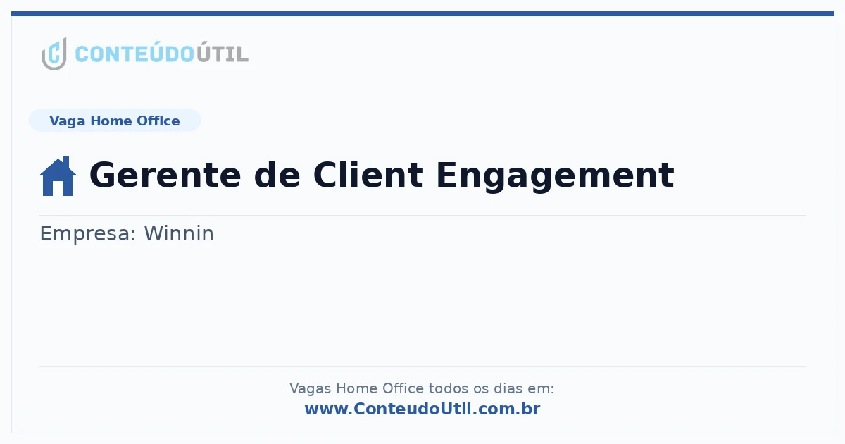 Vaga Home Office: Gerente de Client Engagement | Quero Home