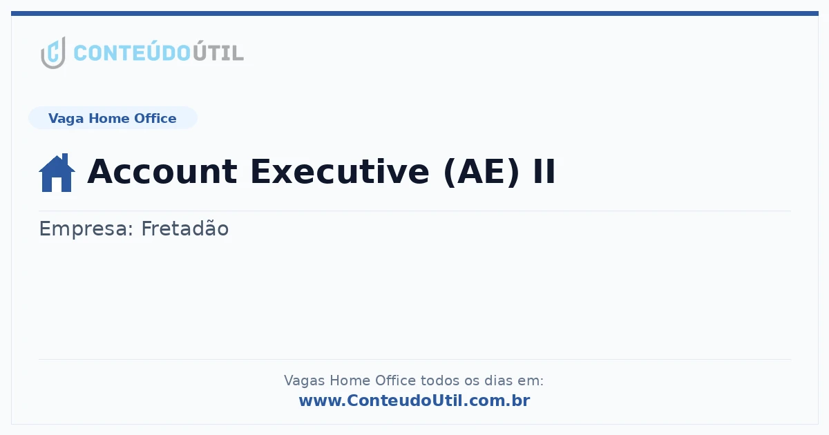 Vaga Home Office: Account Executive (AE) II | Quero Home