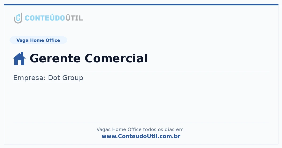Vaga Home Office: Gerente Comercial | Quero Home