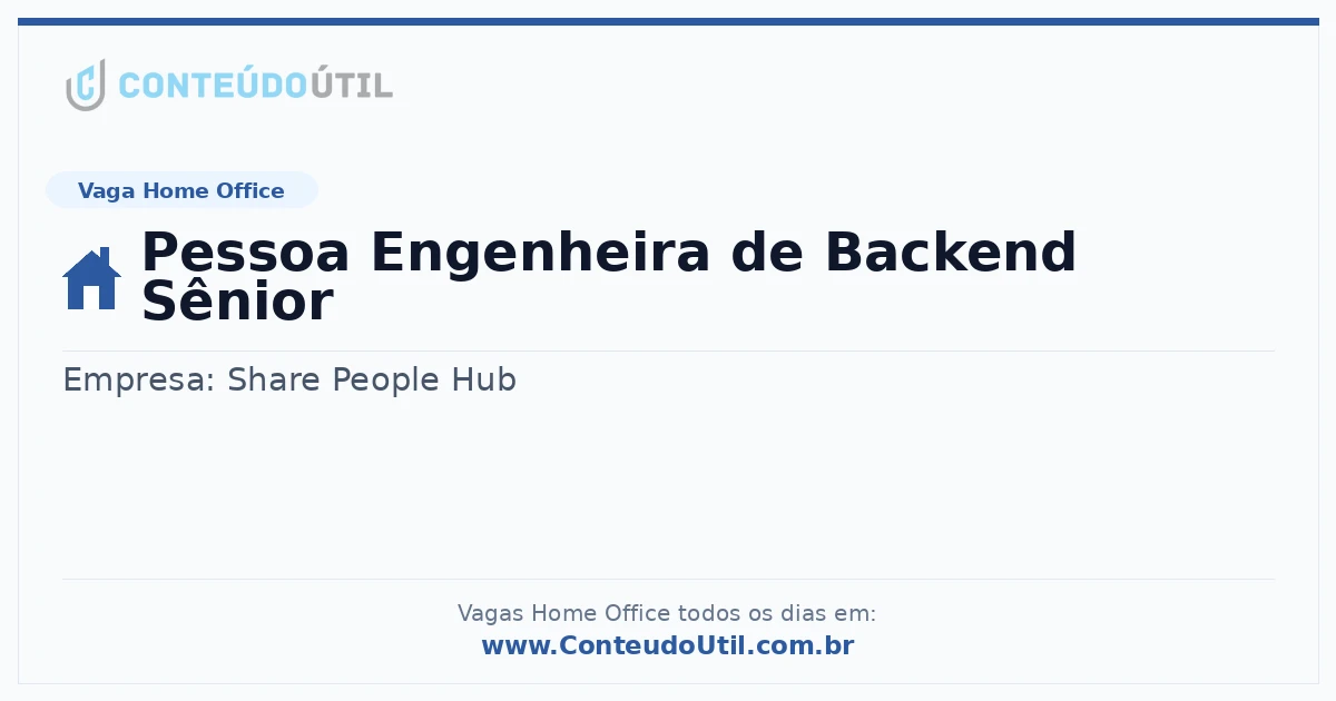 Vaga Home Office: Pessoa Engenheira de Backend Sênior | Quero Home