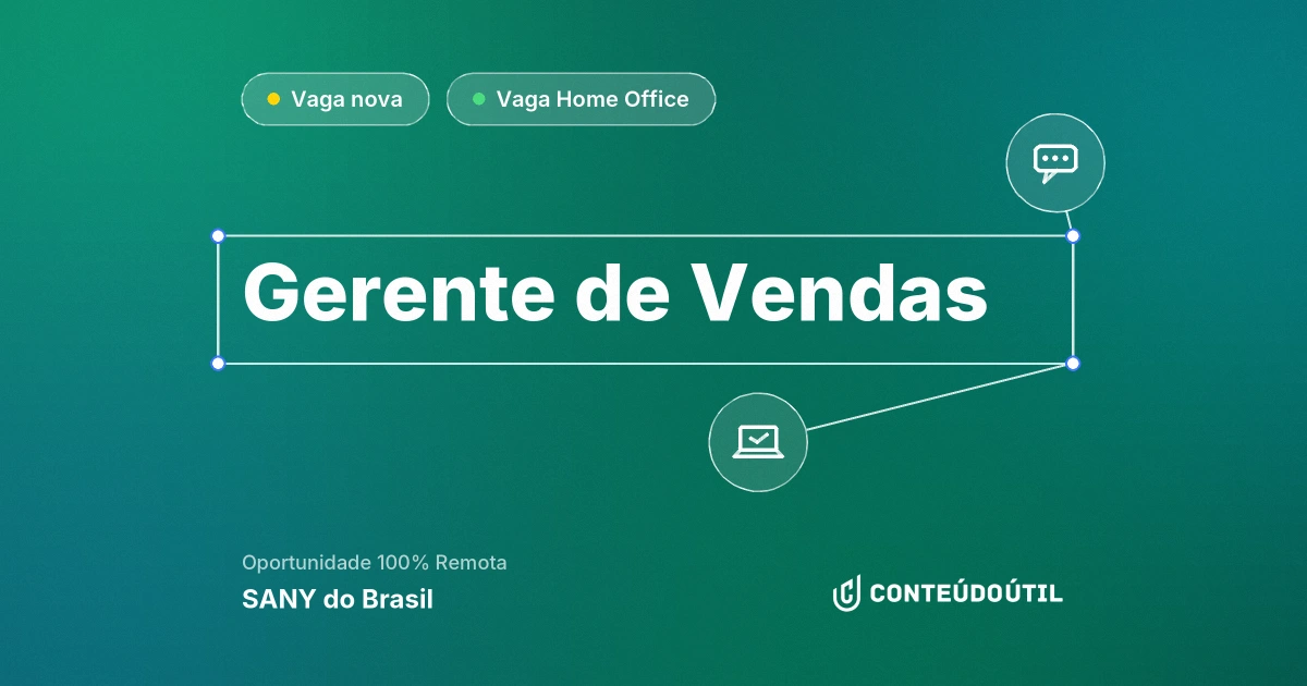 Vaga Home Office: Gerente de Vendas | SANY do Brasil