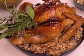 Receita de Peru de Natal com Farofa e Salada de Maionese à Moda Mohamad Hindi